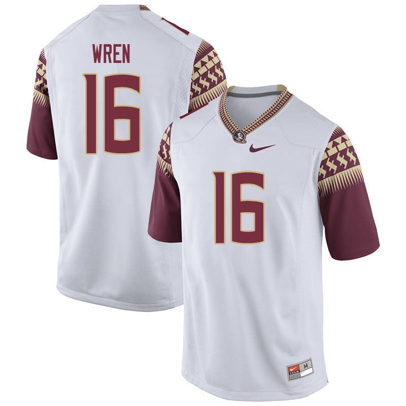 Youth #16 Corey Wren Florida State Seminoles College Football Jerseys Sale-White - Click Image to Close